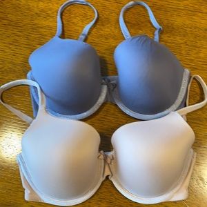 2 Body By Victoria Bras 34DD nude and grey